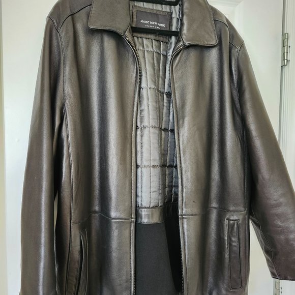 Mens soft black leather jacket - Picture 3 of 3
